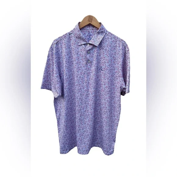 RHOBACK Men’s Performance Polo Sz XL American Icons USA White Golf Stretch Shirt - Picture 11 of 11